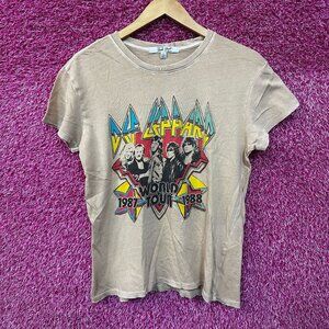 Def Leppard Hysteria 1987 World Tour Rock Band Womens Top XS